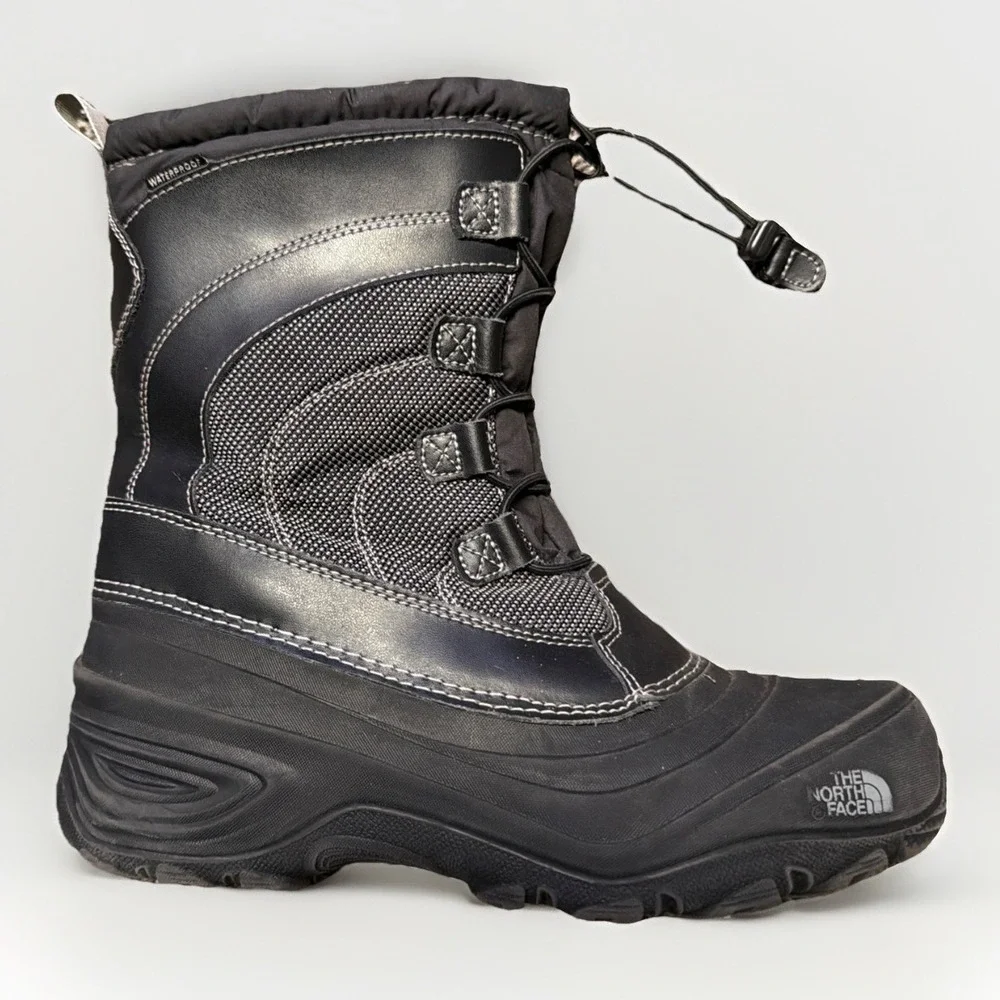 The North Face Boots Mens 7 Alpenglow IV Snow Black Gray Leather Casual NF0A2T5P
